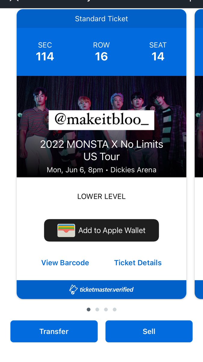 makeitbloo_'s tweet photo. selling 2 monsta x tickets for fort worth 
$100 each 
pls dm i rlly need to sell these https://t.co/FLMOforG89