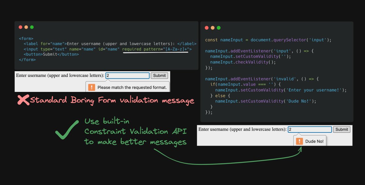 You don’t need to use a heavy framework to add custom validation messages, just use the platform!