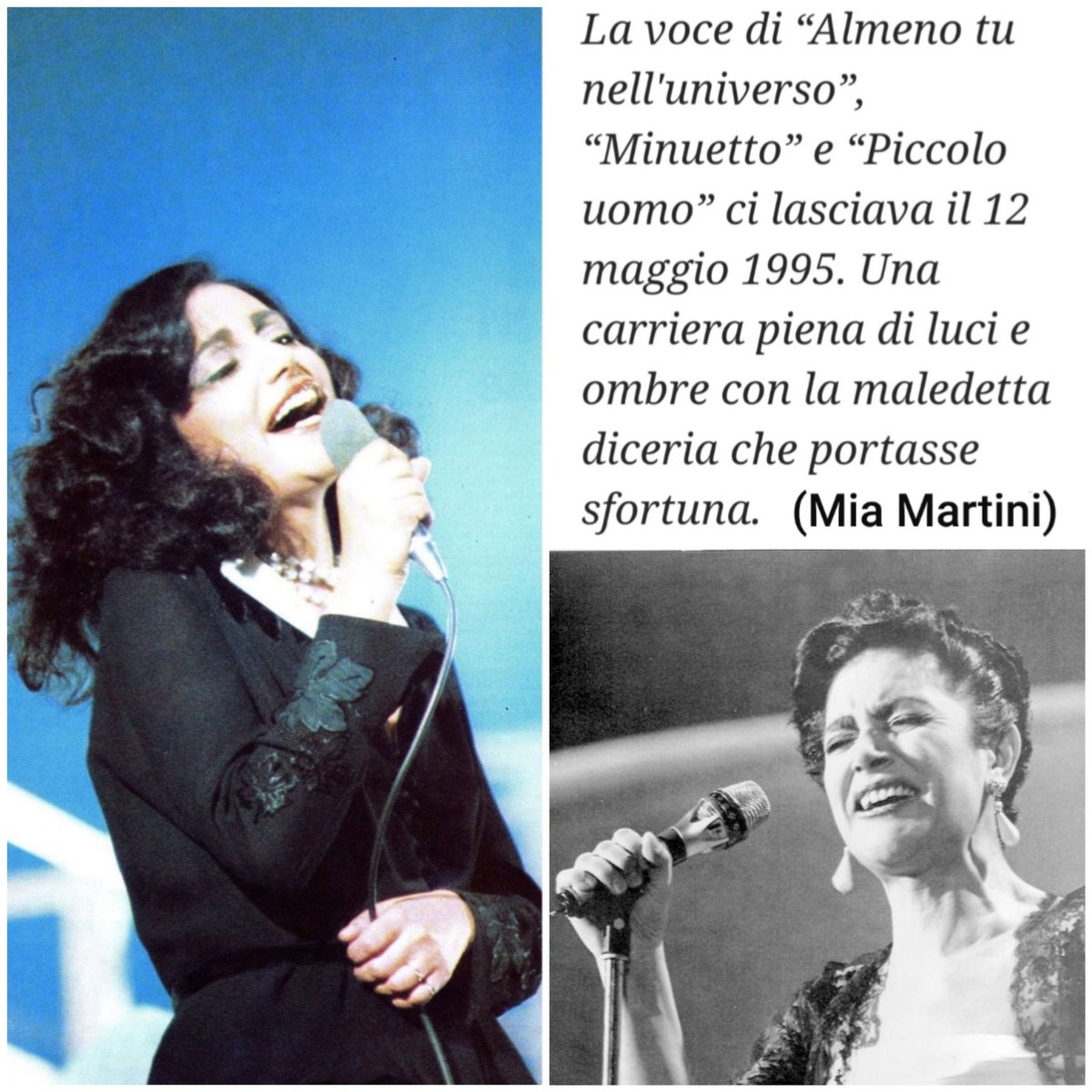 Marsalasecca2's tweet photo. #12maggio 1995
Ci lasciava Mia Martini 🙏❤ https://t.co/yRAnd3OFE0