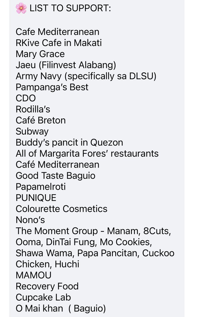 Pepsicollagen's tweet photo. From Kakampink Viber Group. 

Add Emperador and Fundador, Starbucks, Rustans to avoid who  supported BBM. 

ctto. https://t.co/b9Fc1Hm7vk