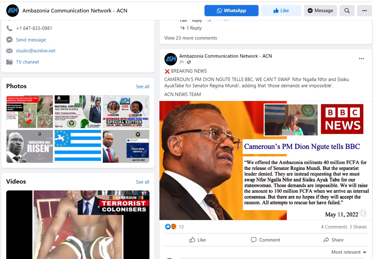 AttohMoutchia's tweet photo. @ChoAyaba &amp; Ngong Emmanuel alias @Capo4Daniel purport on their FB page that @CameroonPm237 made this statement to you. I can't find the link or audio Can you pls confirm? See Pic👇 @BBCAfrica @BBCWorld 
@MarkBareta @MimiMefoInfo @scitownhall @France24_en @SAfmnews @DeutscheWelle https://t.co/G7nq091RuW