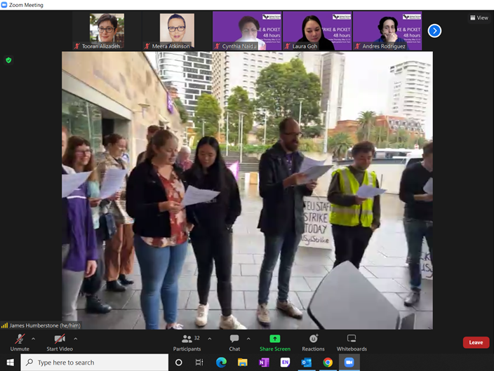 Solidarity forever... Joining #UsydStrike at the first ever digital picket...