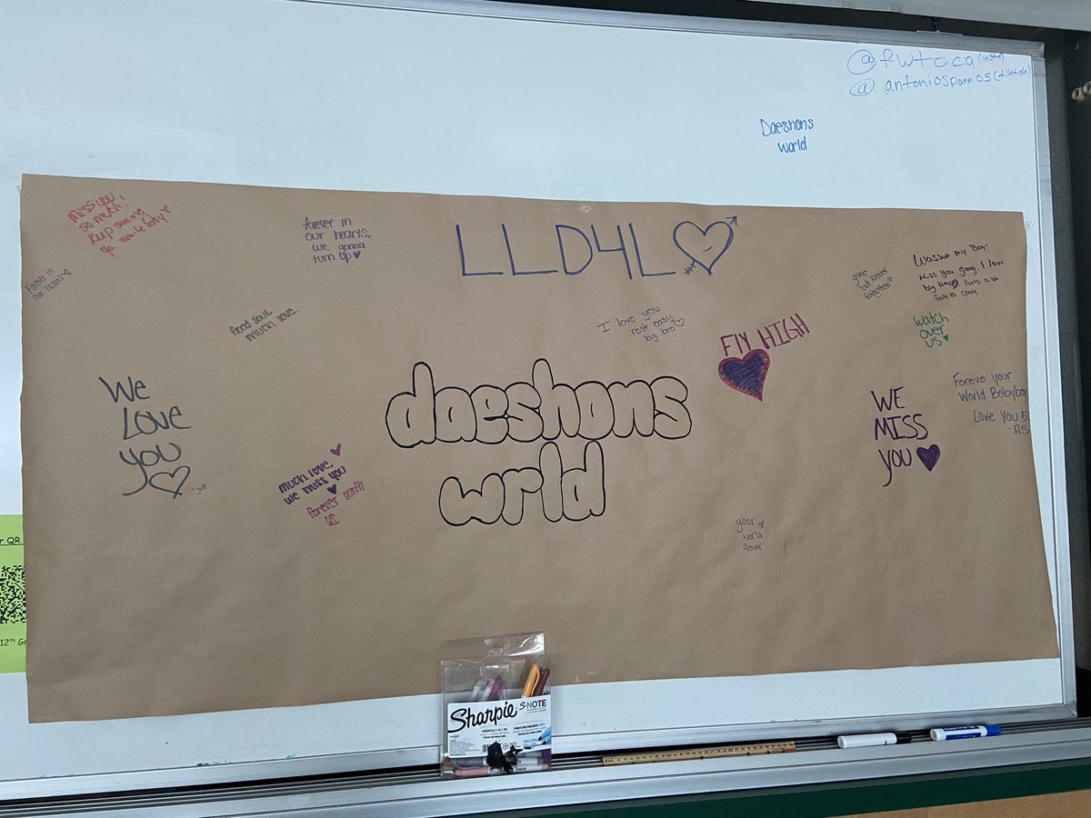 shhshomeland's tweet photo. My students have the biggest hearts. All the notes, pictures, and posters inside our classroom will be made into a collage for his mom #mystudentsrock #LLD4L https://t.co/QIVmrwQ1LQ