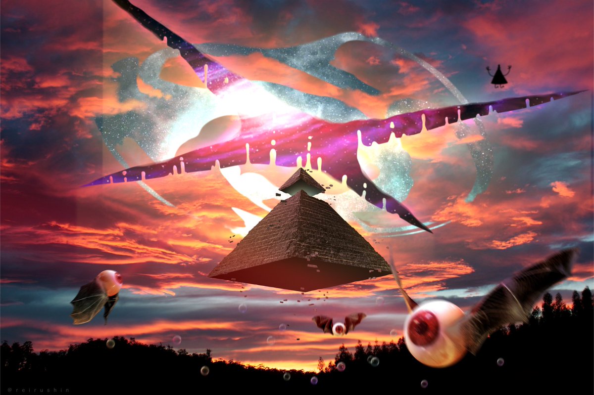 reirushin's tweet photo. Welcome to Weirdmageddon! 

Missing gravity falls so this happened 

Photo surrealism for a project 

Images I used down on the thread ✨

#SURREALISM https://t.co/IvuQoIZSXw