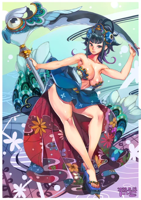 艶姫 
不如帰戦乱の艶姫のリファイン。
相変わらず着物の柄がワンパターン…
#絵 #イラスト #オリジナルイラスト #創作
#skeb #おっぱい #着物 #女戦士 
#イラスト依頼 #イラスト依頼募集中
#illustration #illust #drawing 