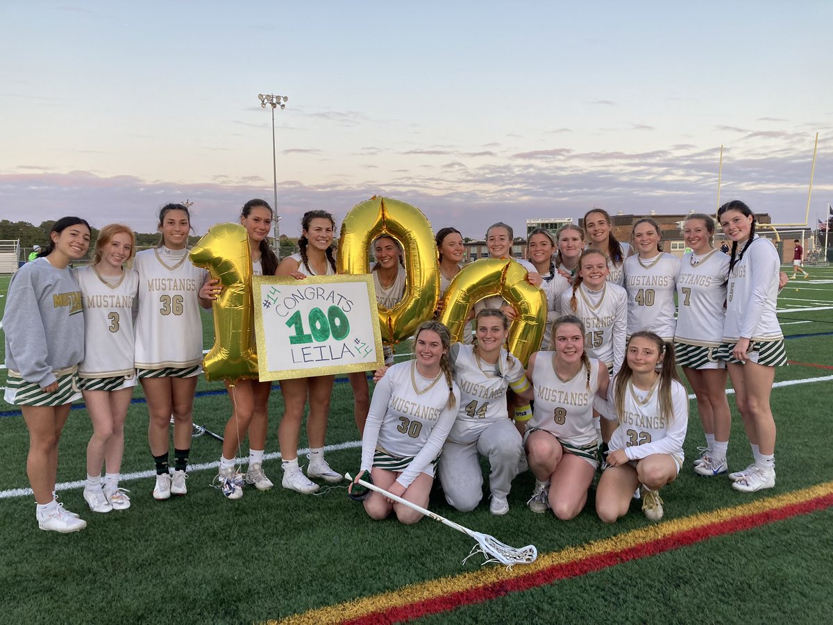 Coach_FoleyVMMS's tweet photo. Big congrats to Leila Lindquist scoring her 100th goal tonight!!! 💚🥍🐎💛  @BMHSGLAX @BMSTANGSports https://t.co/1ImoNIyD2J