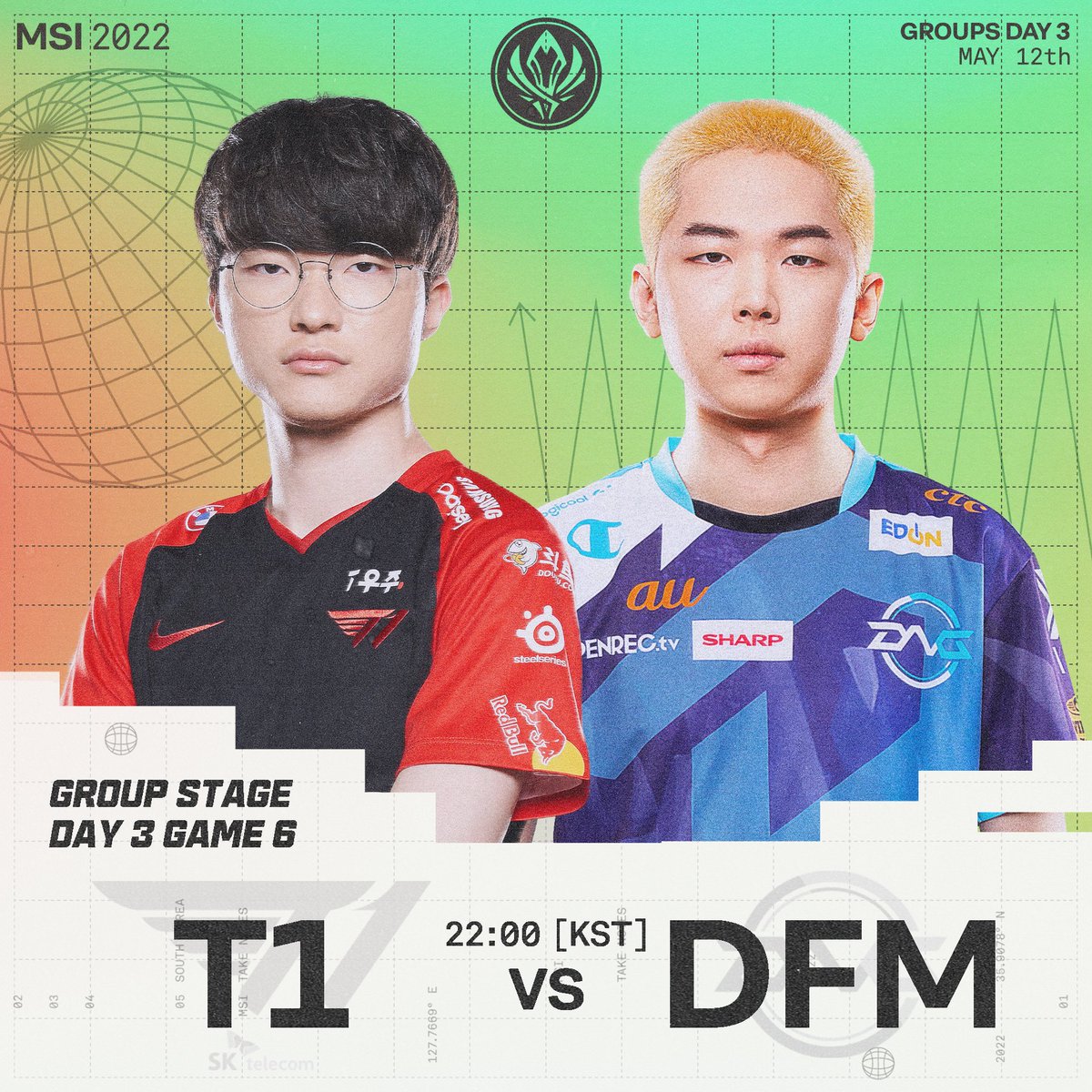 LCK's tweet photo. It's an LCK vs LJL battle between T1 and DetonatioN FocusMe for the last match of the day! 👏

Show your support for T1 to wrap up Day 3 with a win!

#MSI2022 | #LCKWIN | #T1WIN | @T1LoL https://t.co/mbcrm4f6LZ