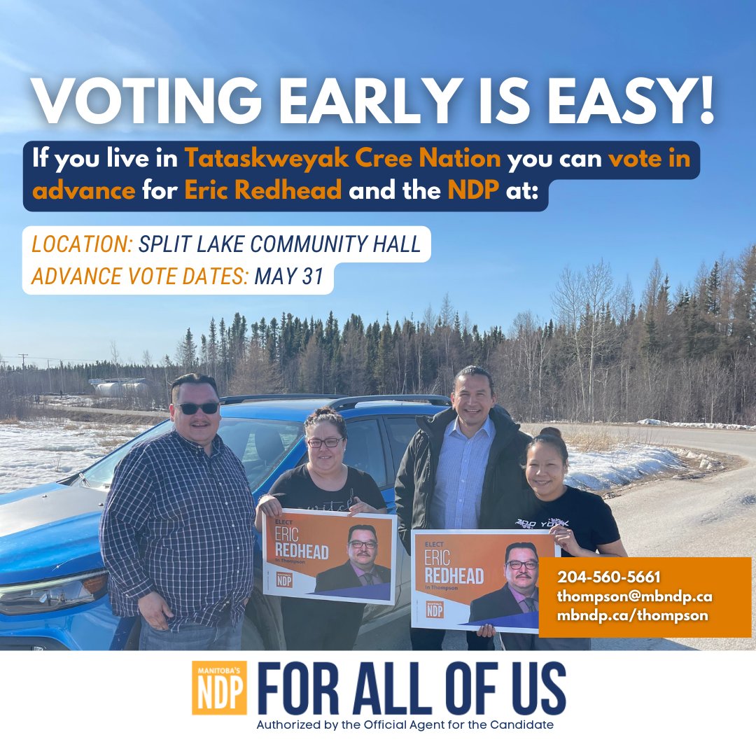 eric_redhead's tweet photo. These have been tough times for all of us. Manitobans are looking for hope and ready for a brighter future. To get there, we need a government that fixes problems, instead of making them worse.

Vote early and in advance!

#mbpoli 
#cdnpoli 
#thompson2022 
#manitoba 
#canada https://t.co/p063SJVmtl