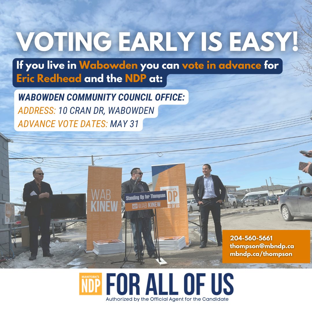 eric_redhead's tweet photo. These have been tough times for all of us. Manitobans are looking for hope and ready for a brighter future. To get there, we need a government that fixes problems, instead of making them worse.

Vote early and in advance!

#mbpoli 
#cdnpoli 
#thompson2022 
#manitoba 
#canada https://t.co/sCrzh9oICt