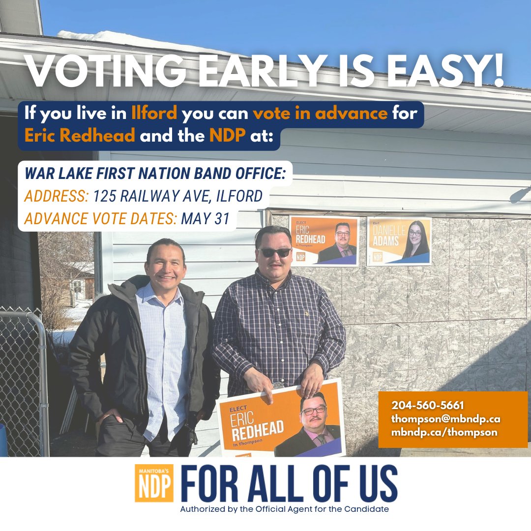 eric_redhead's tweet photo. These have been tough times for all of us. Manitobans are looking for hope and ready for a brighter future. To get there, we need a government that fixes problems, instead of making them worse.

Vote early and in advance!

#mbpoli 
#cdnpoli 
#thompson2022 
#manitoba 
#canada https://t.co/ESKrJURSAn