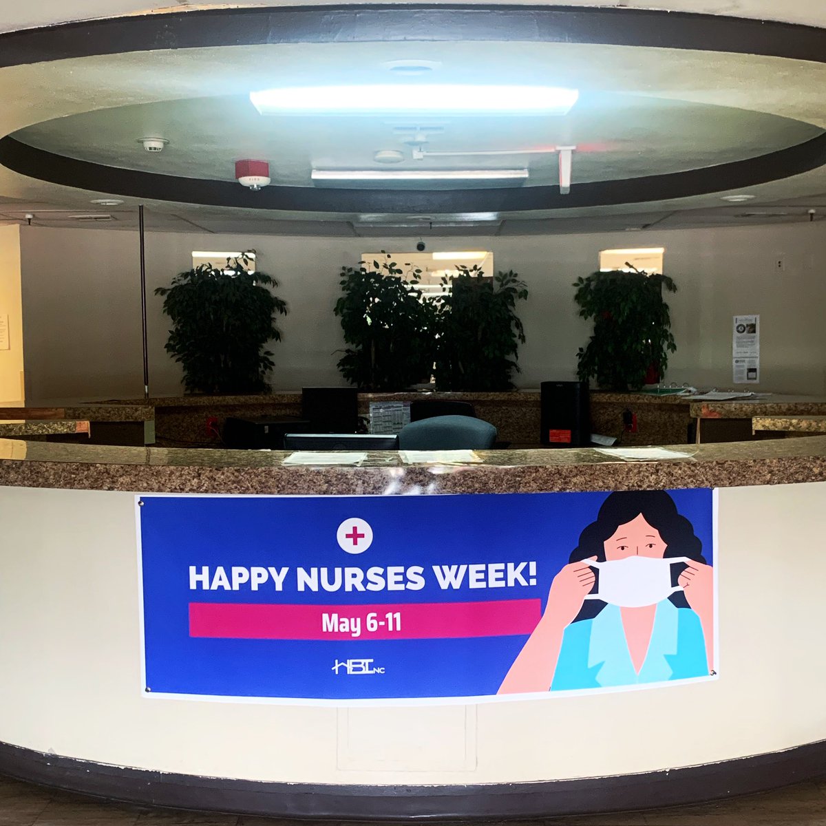 HBIncTX's tweet photo. Our lobby at our Dallas inpatient facility is proudly celebrating the nurses who work there! Thank you to all of our nurses and we hope you enjoyed your nurses week 💙💗 https://t.co/yOVChBWM1d