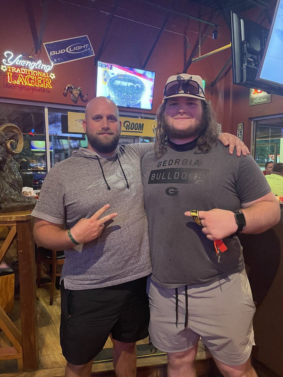 Jake Timmerman (@coach_timmerman) on Twitter photo First time back at wing night with my guy <a href="/GriffinScroggs/">Griffin Scroggs</a> since he started his journey at UGA this spring. Pretty sure he ate more than me. First time back at wing night with my guy <a href="/GriffinScroggs/">Griffin Scroggs</a> since he started his journey at UGA this spring. Pretty sure he ate more than me.