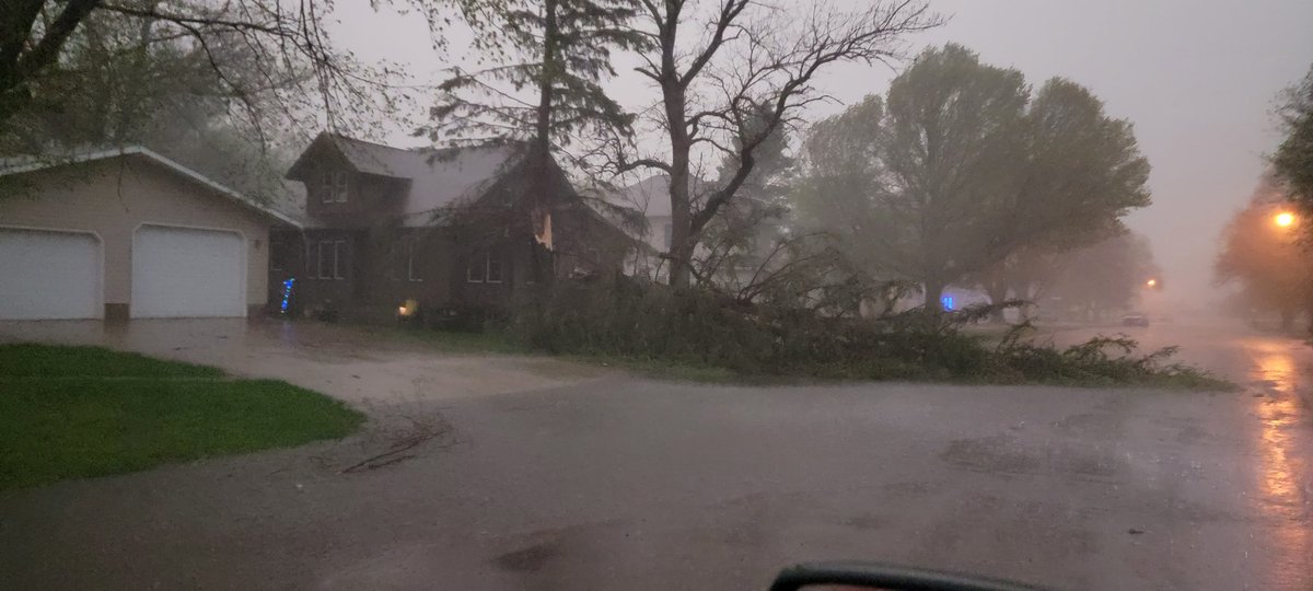 Papablast's tweet photo. @FairmontMN_Wx Northrup had some wind damage https://t.co/OSQr726mXK
