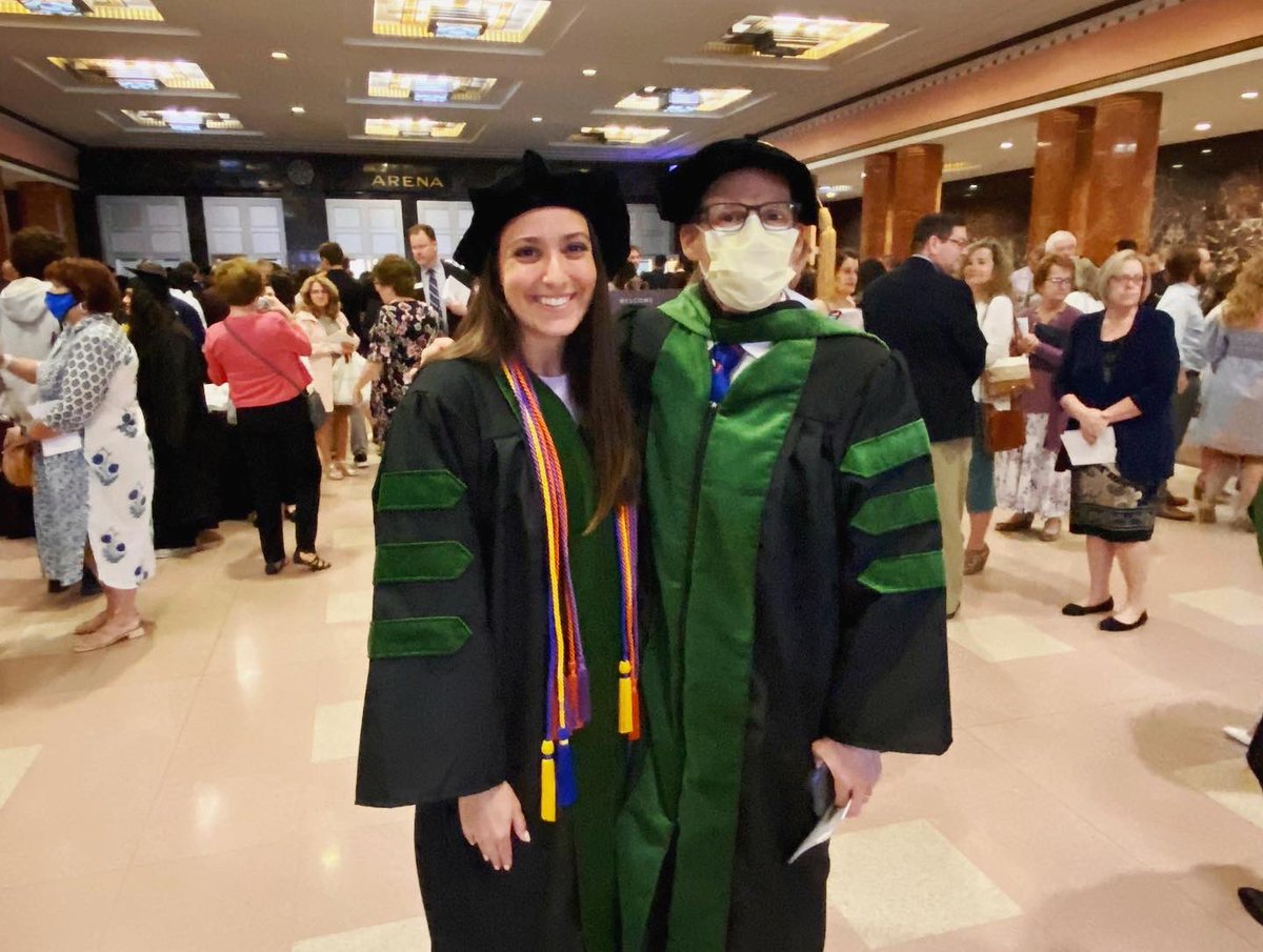 GrabowskiDO2022's tweet photo. Thrilled to have finally earned the title, Dr. Katherine Grabowski! Huge thank you to my hooder, mentor, role model, and fellow KCU alum, Dr. Joseph McGuirk. It was a privilege to walk across the stage with you!! @KUcancercenter @KuSurgery @KansasCityU #ILookLikeASurgeon https://t.co/8v3OABzlgh