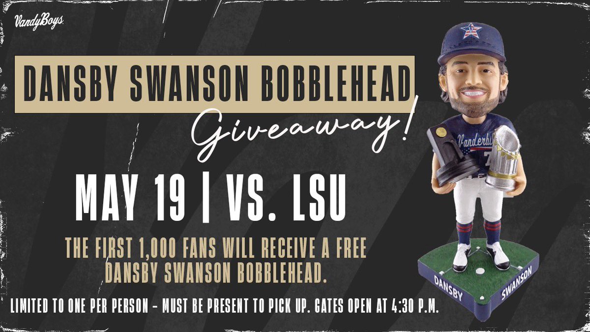 Vanderbilt Baseball on X: 🗓 May 19 vs. LSU Details on the Dansby