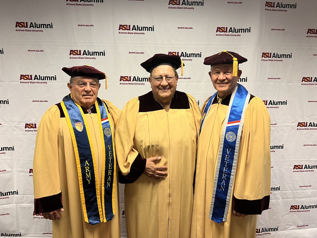RaulMonreal's tweet photo. These Mexican-American trailblazers from the barrios of Nogales &amp; Phoenix have opened doors for thousands of students. Tony Posada, Raúl S. Monreal, Jr. and Dr. Loui Olivas are Sun Devil ELITE of Arizona State University being celebrated as Golden Alumni Graduates of 1972. 50yrs! https://t.co/FuOAL4QYwn