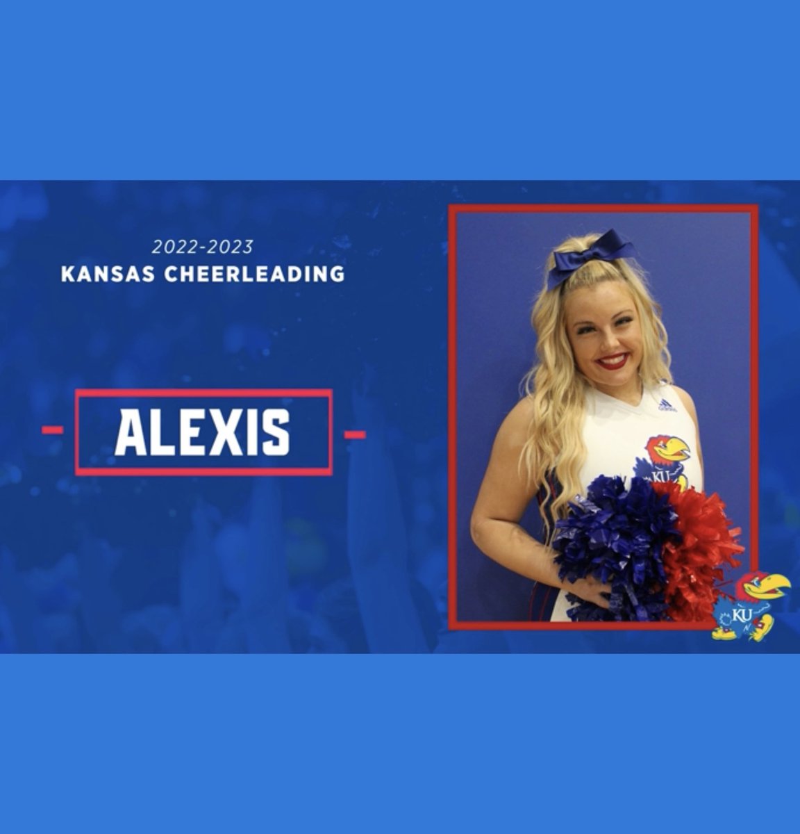DouglasCoCheer's tweet photo. Rock Chalk Jayhawk!! 💙❤️🌻 
Congratulations to two more of our seniors for earning their spots on the @KUcheer team! 

So proud of Lexi &amp; Gracie on their efforts in getting to the next level!! https://t.co/Us4WsJib5A