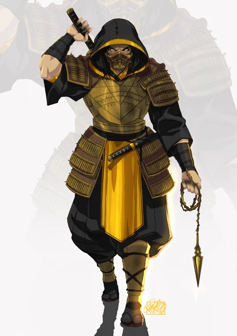 full body commission of Scorpion from the Mk 2021 film 
