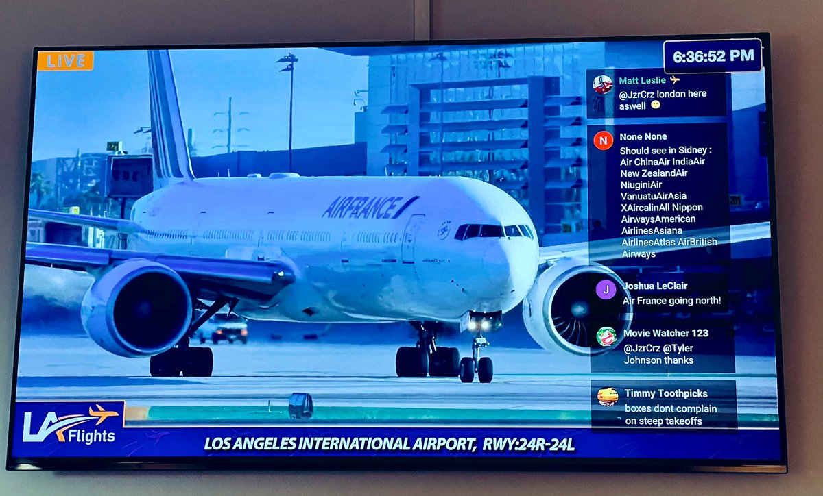 JBroukian's tweet photo. You know you’re an #avgeek when you’re based out of @flyLAXairport and when you get home, you watch the news then watch #LAFlights live on #YouTube #AirFrance #boeing777 #goingtoparis https://t.co/AUvEmdUaOk