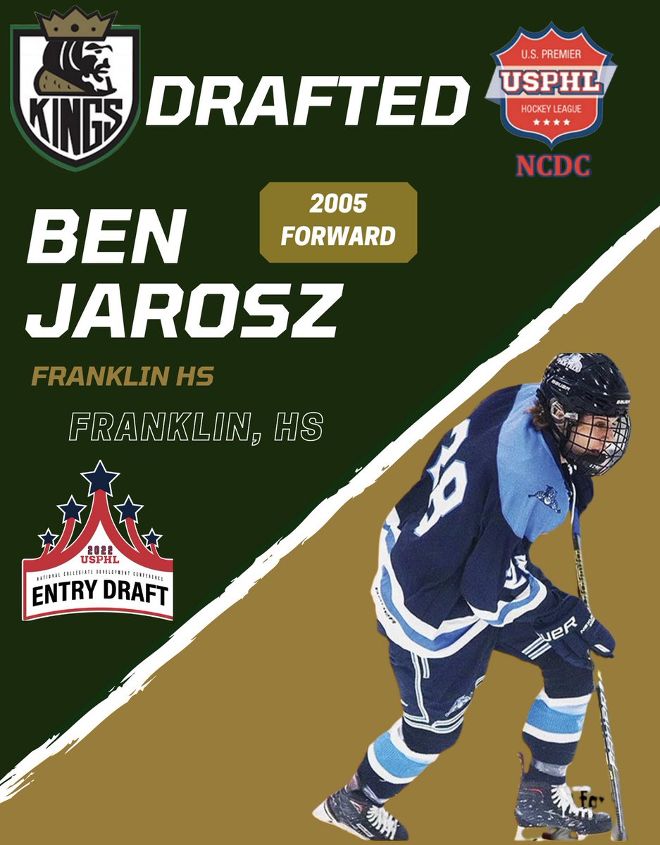 SSK_Hockey's tweet photo. We have selected 2005 Forward Ben Jarosz of Franklin HS in the 2022 NCDC Entry Draft! Welcome to the Kings, Ben! https://t.co/NsIp5x88j9