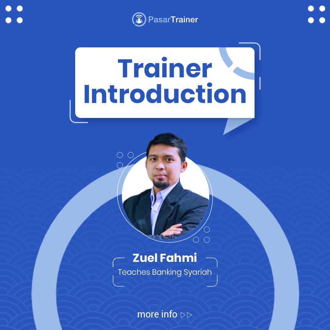 PasarTrainer's tweet image. ✨ Meet our new trainer in Banking Syariah, Zuel Fahmi 👨🏻‍🏫

Find what he teaches at PasarTrainer: bit.ly/PT_zuelfahmi

#pasartrainer #trainerprofile #bankingsyariah #trainingmarketplace #trainingprovider