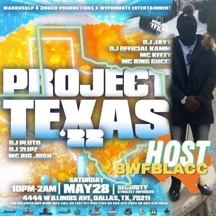 BWFBlacc's tweet photo. MAY 28TH #ProjectTexas22

We OUTSIDE IN THE CITY POP OUT!

GOOD VIBES/GOOD MUSIC/LIVIEST Dj’s &amp; Mc’s

We ran out of $10 pre-sales but we still have $15 wristbands with V.I.P ACCESS!!

#BlackWealthPromo #WealthyBaddies https://t.co/RTR6owlsxM