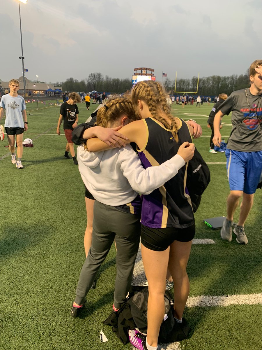 Special moments are not always made on the track or at the field events. After a slight delay on the side of the road everyone is home safe and sound. Memorable True Team Meet!