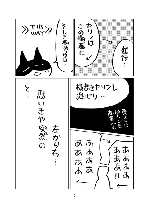 読む進行はこれ、ページ捲りは右から左 