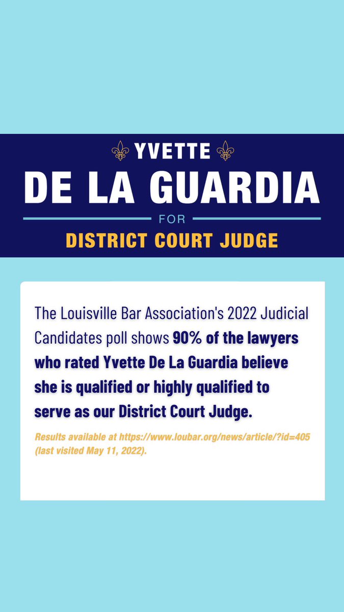 YDLGforJudge's tweet photo. If you know @YDLGforJudge, you won’t be surprised that 90% of lawyers who rated her candidacy believe she is HIGHLY QUALIFIED or QUALIFIED to serve as our judge. We are proud to support the top-rated candidate for District Court, Division 4! https://t.co/yapHjjaxDj