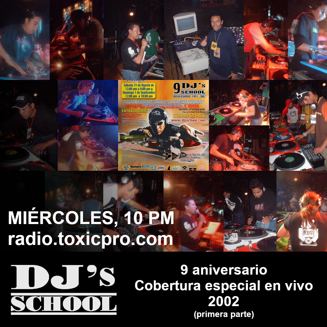 toxicproradio's tweet photo. Presentamos la cobertura y transmisión en vivo que llevamos a cabo en 2002, del evento de aniversario de DJS SCHOOL MEXICO. Hoy a las 10 PM en: https://t.co/yL6j6TNxdG
#djsschool #dijing #djs #CampeonatoNacional #toxicproradio #toxicpro #radioonline https://t.co/Dgt004oj0H