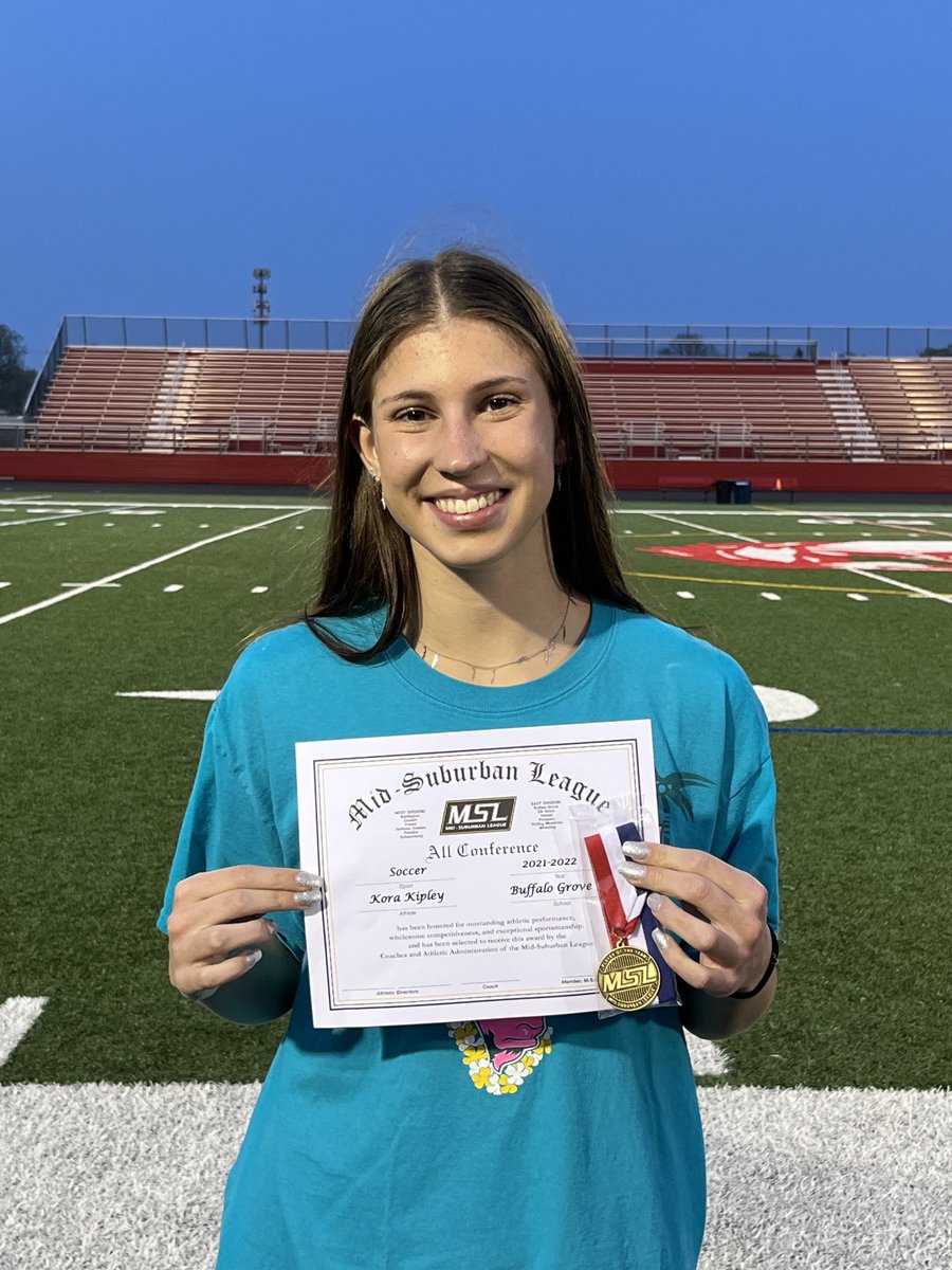 Congratulations to ⁦<a href="/KoraKipley/">kora kipley</a>⁩ on being selected to the Mid-Suburban League All-Conference team and named Co-Player of the Year in the MSL East! Hard work is undefeated!