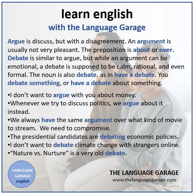 Language Garage I Don T Want To Argue With You About Money We Ll Get Angry At Each Other Click To Learn For Free T Co Uwi6fgqx4q Speaking Vocabulary In English Esl Efl Ingles 영어