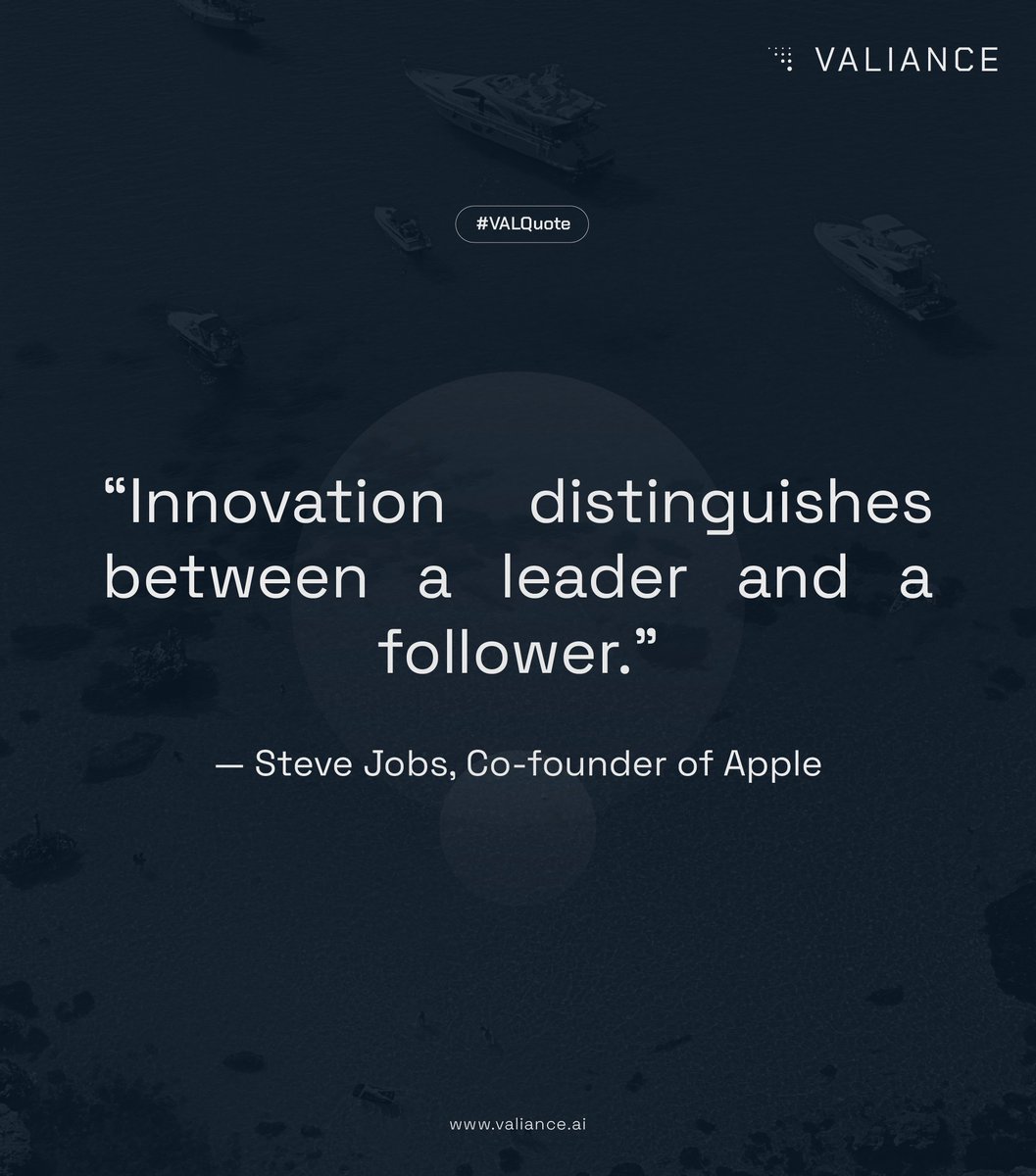 valianceai's tweet photo. Today #VALQuote is inspirational words from Steve Jobs. https://t.co/dpkRE0EuIO