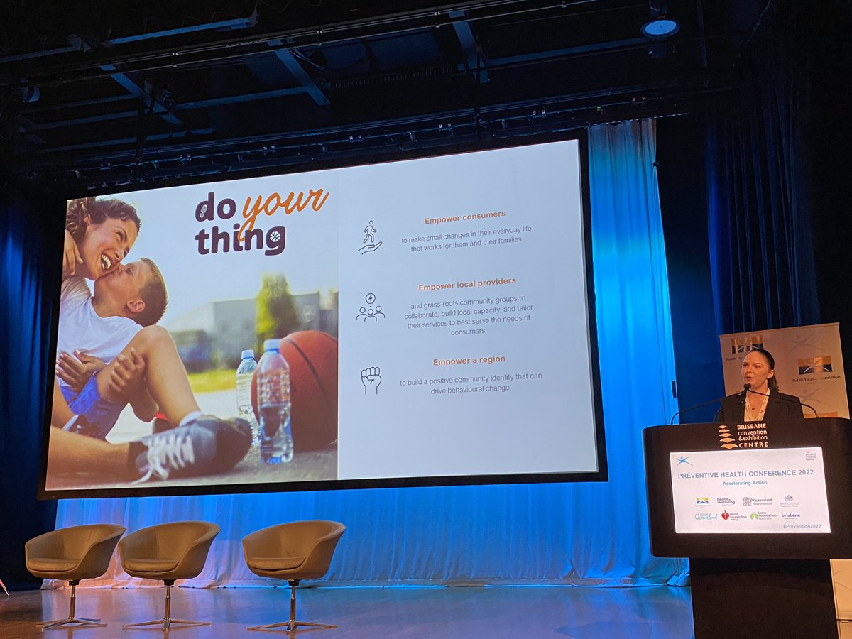 hw_queensland's tweet photo. Katri Haantera @evidn presenting ‘Do Your Thing’ - an initiative of Building a Healthy Bundaberg, led by @bundabergrc @hw_queensland and QLD Department of Tourism, Innovation and Sport #Prevention2022 @_PHAA_ https://t.co/GkNl3hpP0i
