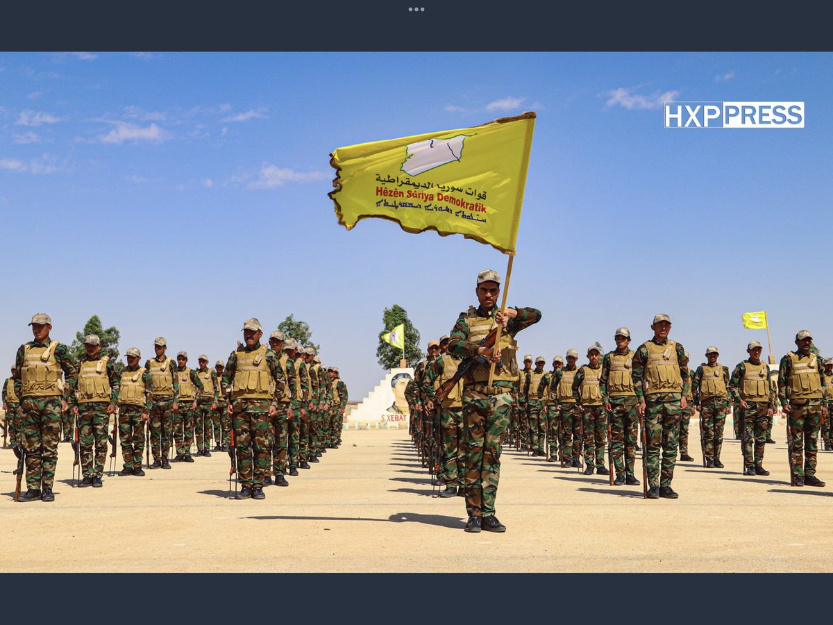 SteeleSyAA's tweet photo. The Kurdish Self-Defense forces graduated a new batch of fighters in #Hasakah province completing their basic military training with a multiple week training coarse.
#Syria #SDzf #Syrianarmy🇸🇾 https://t.co/mDpsj4pSix