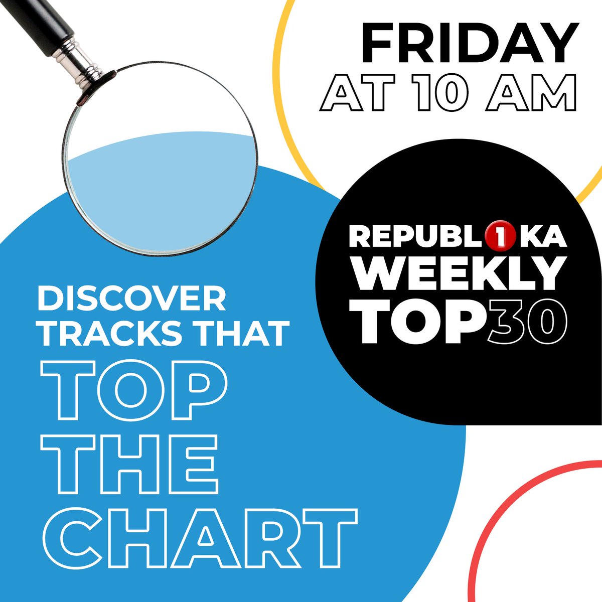 republika875's tweet photo. Listen in tomorrow at 10AM for REPUBLIKA Weekly Top 30. We can't wait to play you the hottest tracks on the global charts this week. Stay tuned! ✨ #REPUBLIKAFM1 #WT30 https://t.co/r4Fb75XlAX