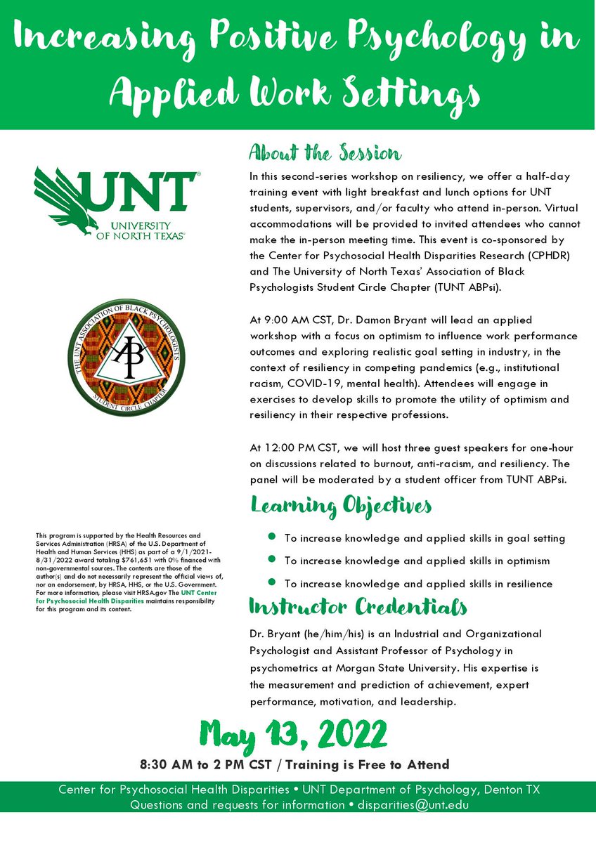 gsc_unt's tweet photo. May is Mental Health Awareness month. GSC is proud to partner with the Department of Psychology to promote the Resiliency Training Workshop being held this Friday. Registration closes at midnight, don't miss this great opportunity! https://t.co/4OcXqQGcaB