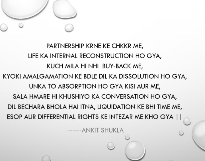 thinkrrrr's tweet photo. The only #shayari a #castudent can afford 😜

Only #accounts student can relate😄

#ICAI #CA #emotions #accountant #random #Trending https://t.co/tt3hd8MS0m