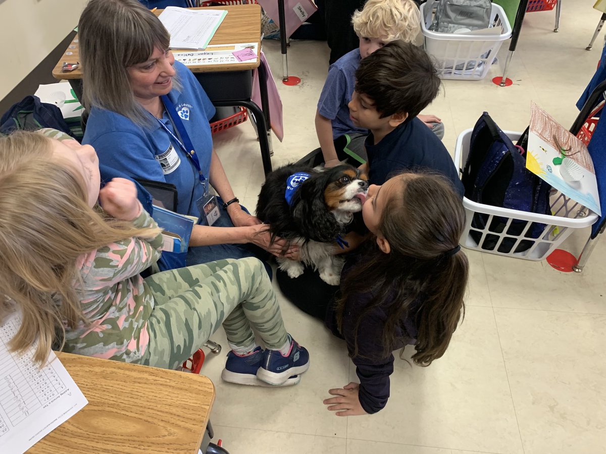 Remy and the rest of our Therapy Dogs came by today to give some puppy kisses and spread puppy joy to our elementary students. News12 came by to document the experience and the video will air next week. Stay tuned for more info about that!!!