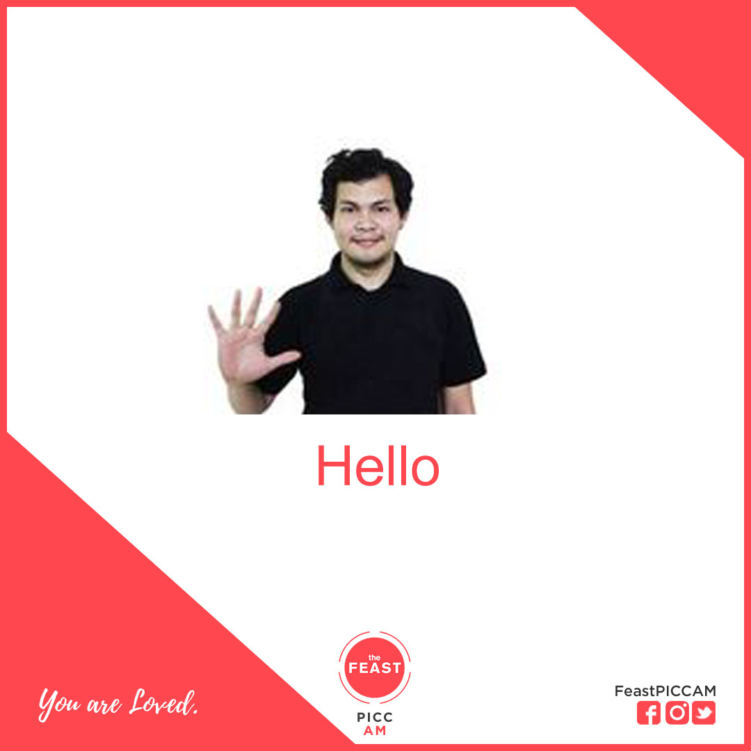 FeastPICCAM's tweet photo. How do you say "Hello" in Filipino Sign Language?
The Feast is a deaf-friendly community. Come! You are welcome here. π€
#FilipinoSignLanguage101 #FeastAtHomeBayArea #OneFBA #YouAreLoved #FeastPICCAM https://t.co/6xy39EyAeL
