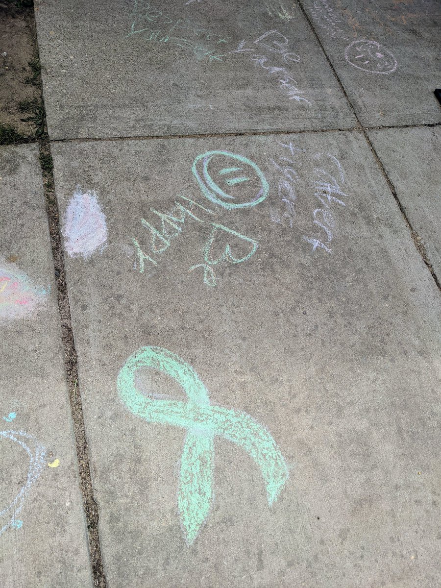 Beautiful CHALK THE WALK today! These masterpieces are coming together! #calvertmentalhealthmatters