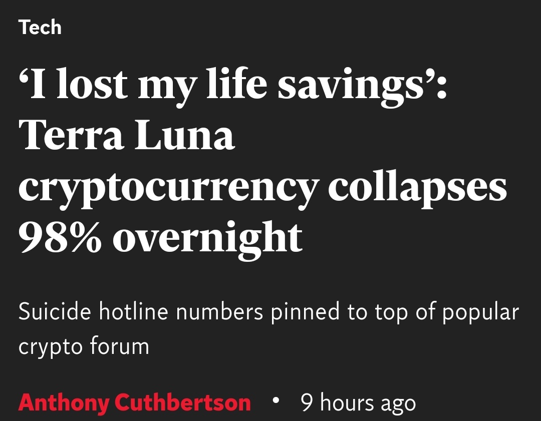 Suicide hotline numbers pinned to top of popular crypto forum