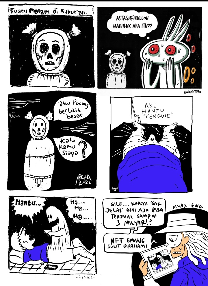"Horror funnies comic"
Collaboration comic 
@MujixNft  <a href="/monzturo/">Monzturo | TEZ | SOL</a>  <a href="/bendolgasm/">bendol</a>  <a href="/Mismar___/">mismar__</a>
49/50 Editions
1,01 $XTZ

link on:objkt.com/asset/KT1LUwpP…

#Fear4TEZ  #fear4tezos  #tezos #CleanNFT #tezoscommunity #NFT #XTZ