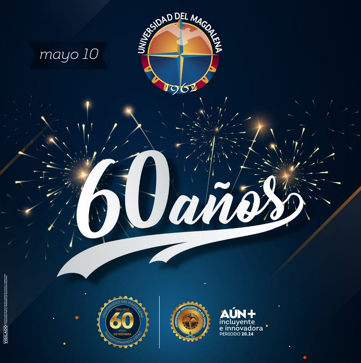 AIFERFundation's tweet photo. Nos unimos a la celebración de 
@Unimagdalena por estos #60AñosUM de ejercicio académico en excelencia, aporte al desarrollo y progreso de la región y por ser sede hace mas de 12 años de nuestro capítulo #AIFERparaSantaMarta @Unimagdalena @pverasalazar https://t.co/hOG2TgBlNj