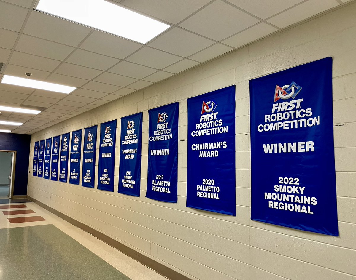 Today our 2022 Winner Banner officially joined the collection proudly hanging in the <a href="/STEM_HVA/">HVA STEM Academy</a> hallway! We appreciate our faculty and administrators who have helped us rebuild our program and have a successful season!  #omgrobots #morethanrobots #bluebanner #hvahawknation