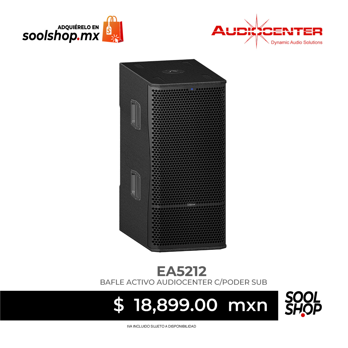 soolshop's tweet photo. #EA5212
#Subwoofer activo de rango completo controlado por DSP, 2,000W pico, 2 drivers LF #Audiocenter personalizados de 12″ bobina móvil de 3.5”, respuesta de frecuencia: 42 Hz – 200 Hz, SPL máximo: 139 dB, amplificador Clase D.
✅Adquiérelo ahora:https://t.co/zo8fXVOoYx https://t.co/StjIgTm8vd