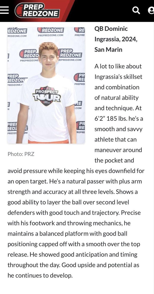 DOMINIC INGRASSIA (@dom_ingrassia14) on Twitter photo Thank you <a href="/PrepRedzoneCA/">Prep Redzone California</a> for a great camp and write up. Also Thankful to receive QB MVP. <a href="/allfootballSM/">San Marin Football</a> <a href="/dimare_dominic/">Dominic Dimare</a> <a href="/jlawson707/">JaJuan Lawson</a> <a href="/westcoastpreps_/">West Coast Preps</a> <a href="/BrandonHuffman/">Brandon Huffman</a> Thank you <a href="/PrepRedzoneCA/">Prep Redzone California</a> for a great camp and write up. Also Thankful to receive QB MVP. <a href="/allfootballSM/">San Marin Football</a> <a href="/dimare_dominic/">Dominic Dimare</a> <a href="/jlawson707/">JaJuan Lawson</a> <a href="/westcoastpreps_/">West Coast Preps</a> <a href="/BrandonHuffman/">Brandon Huffman</a>