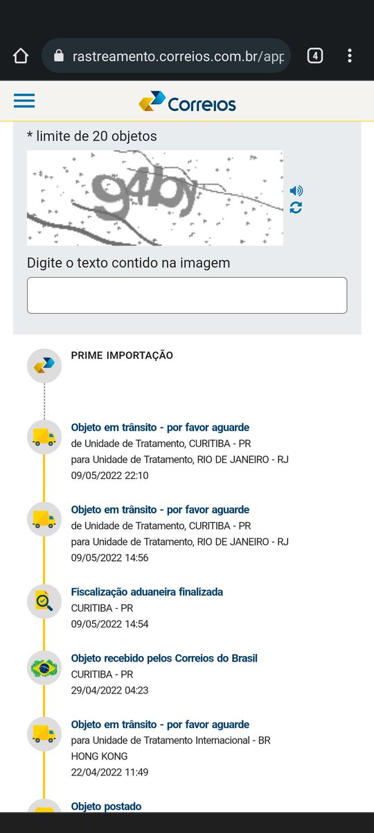 Im_L_Edward's tweet photo. @CorreiosBR Minha encomenda atualizou duas vezes. @CorreiosBR te chamei na dm! https://t.co/kZPECb6gEW