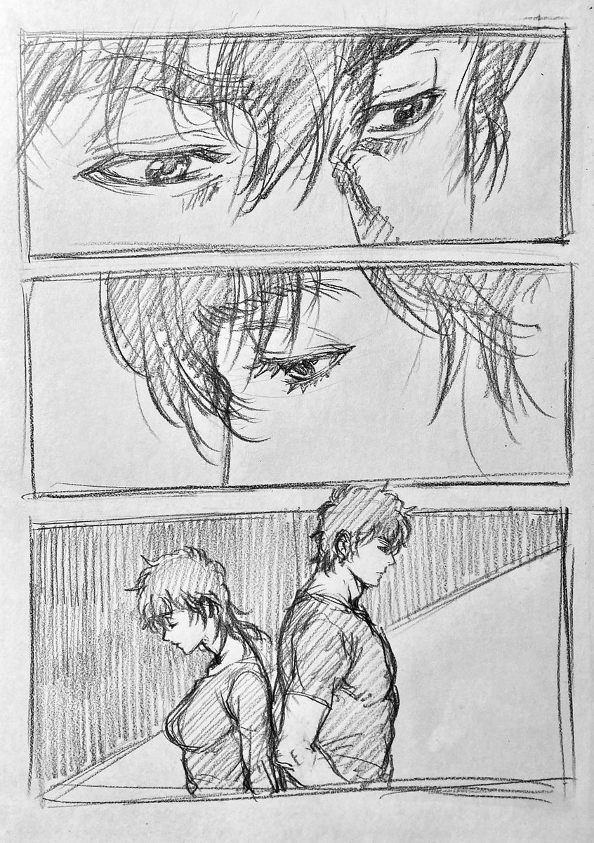 ラフ描き、 CH、リョウと香 