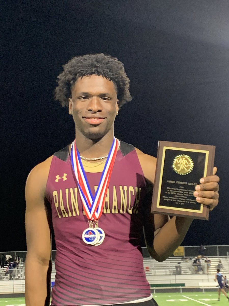 MCPSAthletics's tweet photo. Congratulations to Nick Spikes from @pbhs_sports for winning the prestigious James DeMoss award at the @MCPSAthletics County Track &amp; Field Championship. HAPPY BIRTHDAY NICK! #WeRAISE https://t.co/04xtfqOcpT